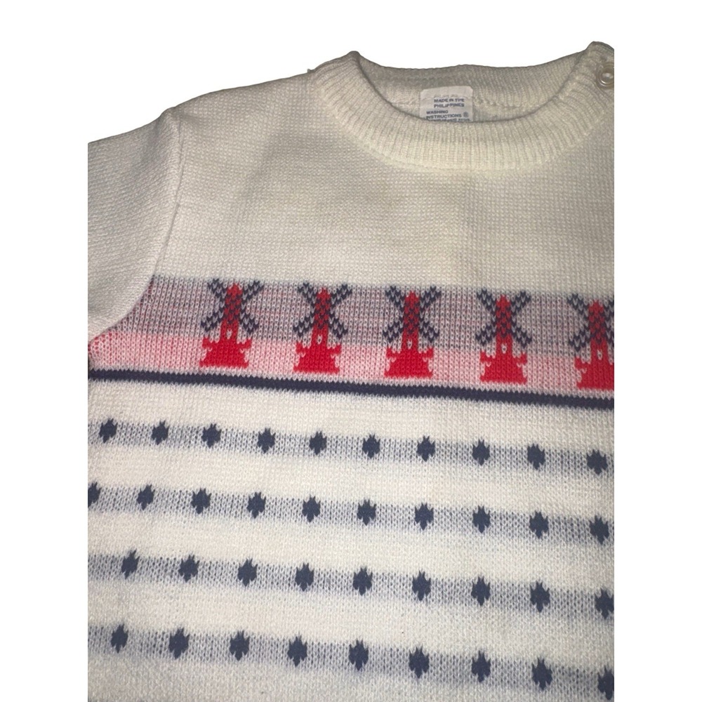 Vintage 1970's Lyttle Angel Originals Windmill Sweater Cottage Core 3-6M Boy - Picture 4 of 13